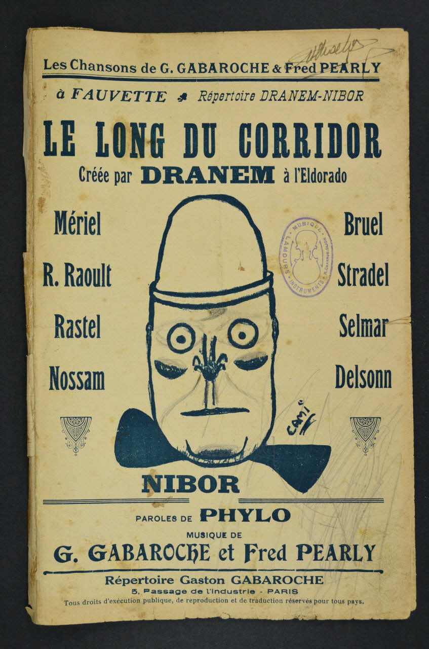 Fred Pearly ; Gaston Gabaroche ; Phylo ; Dranem chanson petit format Île-de-France, France 1918 1966.139.19 Photo Mucem
