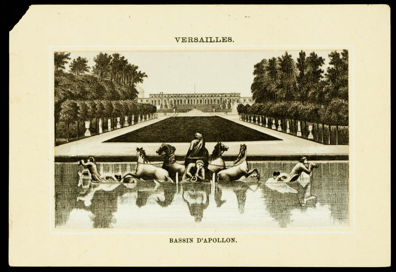 estampe VERSAILLES.  BASSIN D'APOLLON. 1974.50.551 Photo Mucem