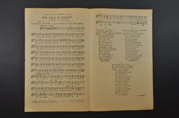 Brienne ; Will ; A. Stanislas ; Sylvianne, D' Avricourt ; D' Arrens ; Aux Mélodies Nouvelles partition de musique petit format 1914 1965.149.12 Photo Mucem