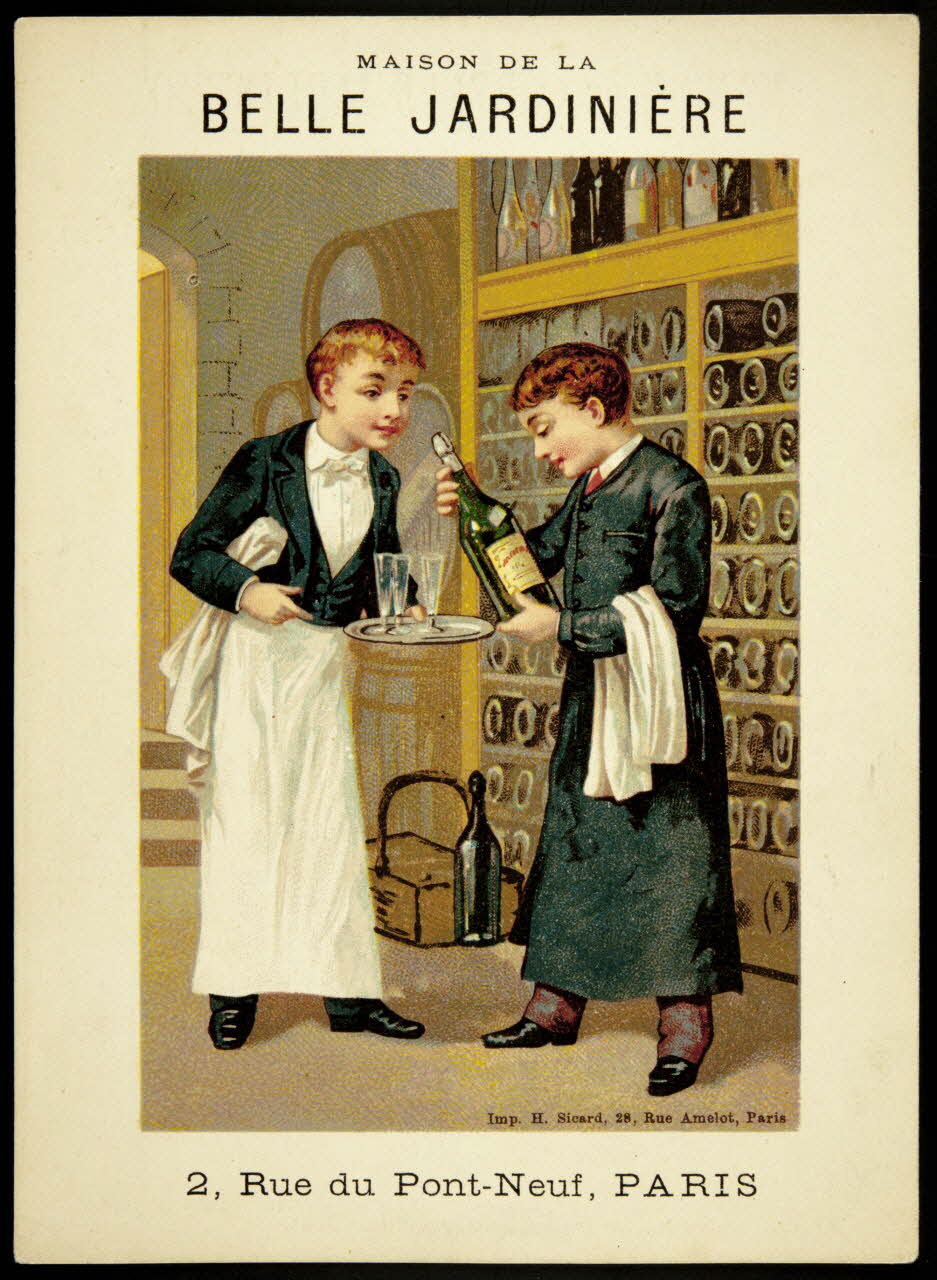 carte réclame Sommelier et serveur 1974.50.64 Photo Mucem