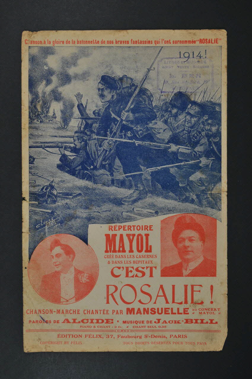 Jack Bill ; Alcide ; Félix Mayol ; Félix partition de musique petit format Île-de-France, France 1914 1965.149.124 Photo Mucem