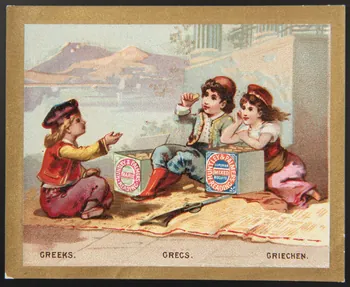 carte réclame GREEKS.  GRECS.  GRIECHEN. 1974.50.712  Photo Mucem