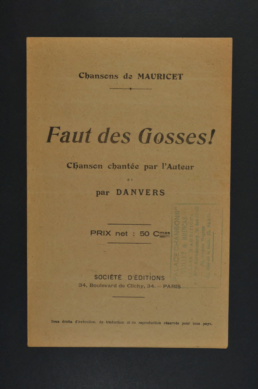 partition de musique petit format 1965.149.126 Photo Mucem