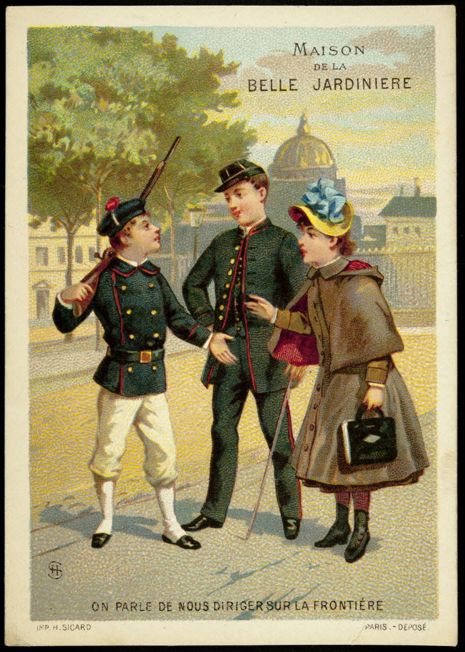 carte réclame ON PARLE DE NOUS DIRIGER SUR LA FRONTIERE 1974.50.81 Photo Mucem