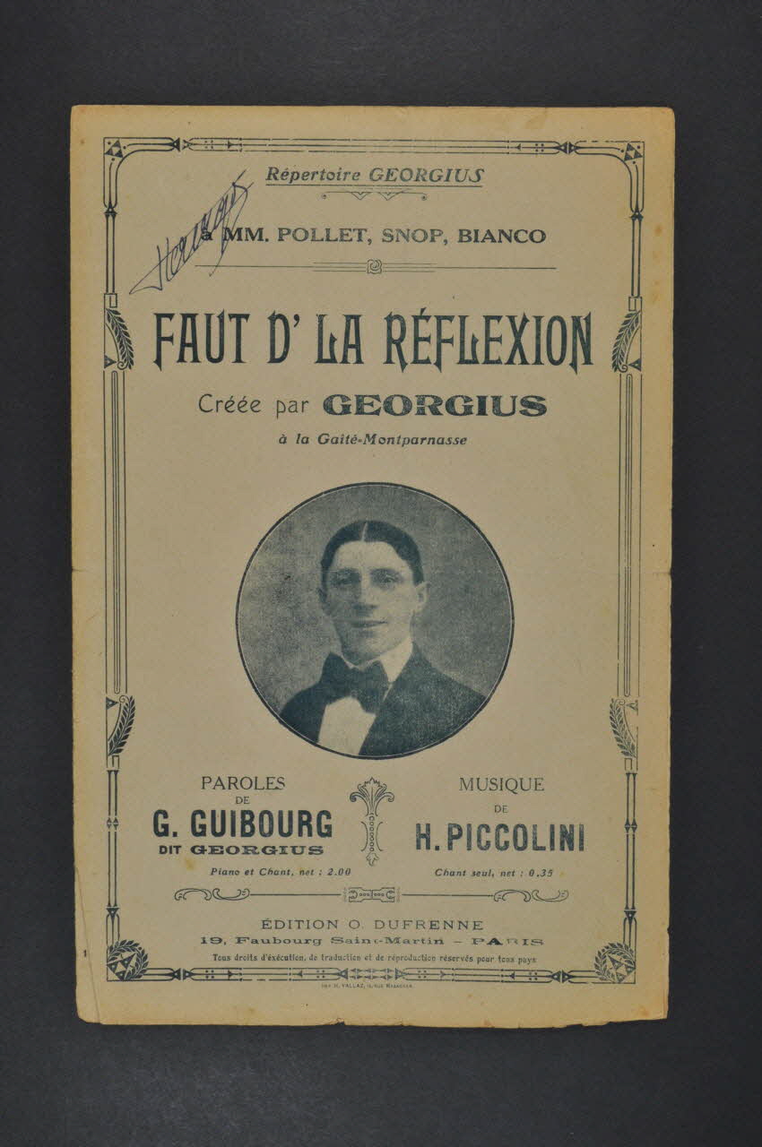 partition de musique petit format 1965.149.16 Photo Mucem