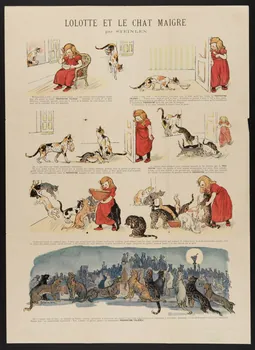 estampe LOLOTTE ET LE CHAT MAIGRE  par STEINLEN 1974.50.990 Photo Mucem