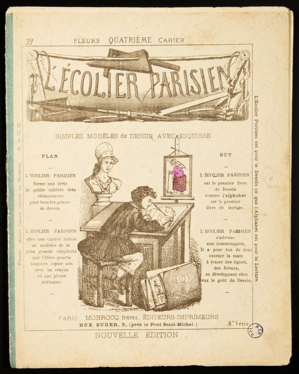Album L'ECOLIER PARISIEN  SIMPLES MODELES de DESSIN AVEC ESQUISSE 1974.53.54.1/14 Photo Mucem