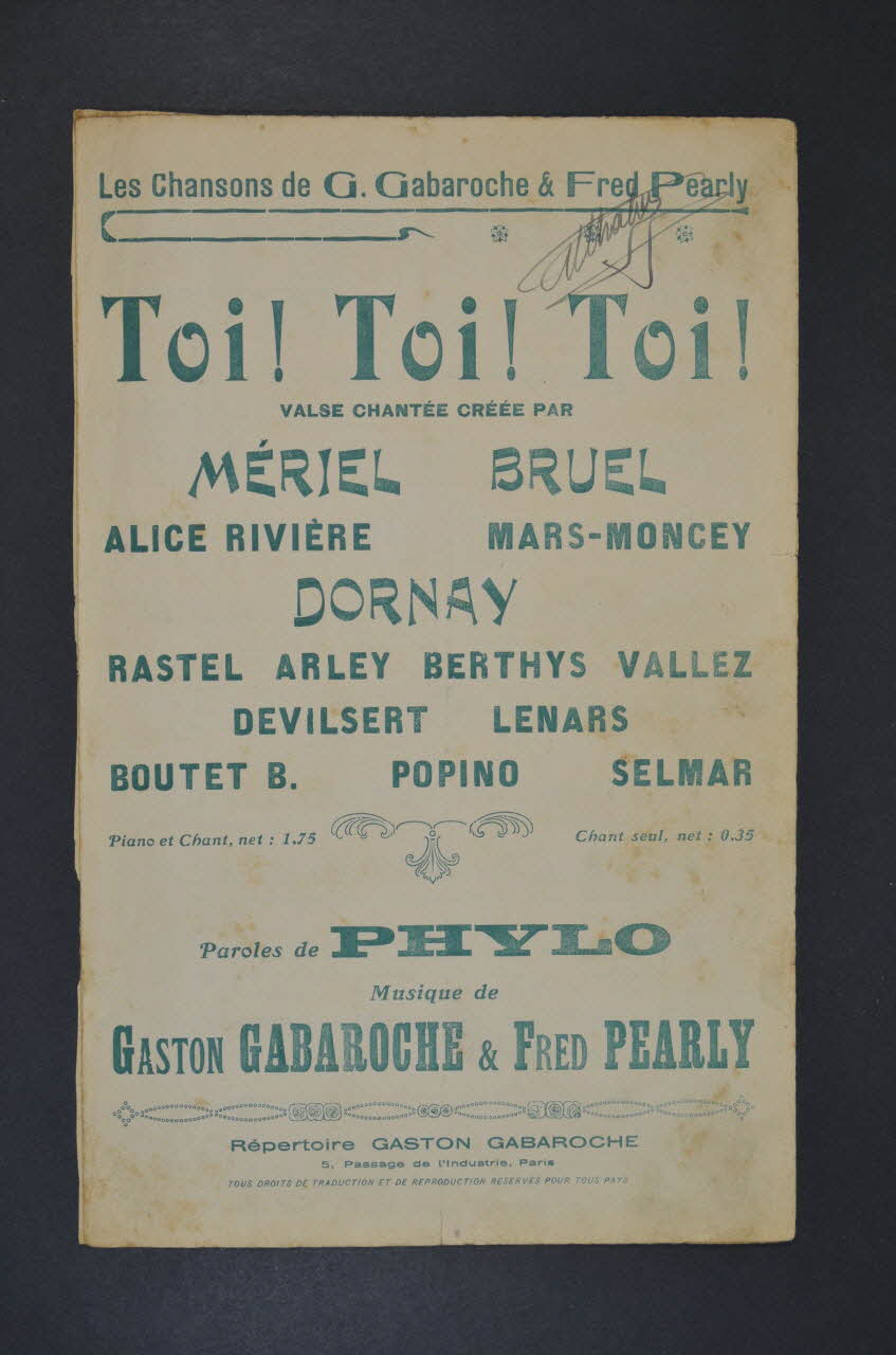 chanson petit format 1966.139.30 Photo Mucem