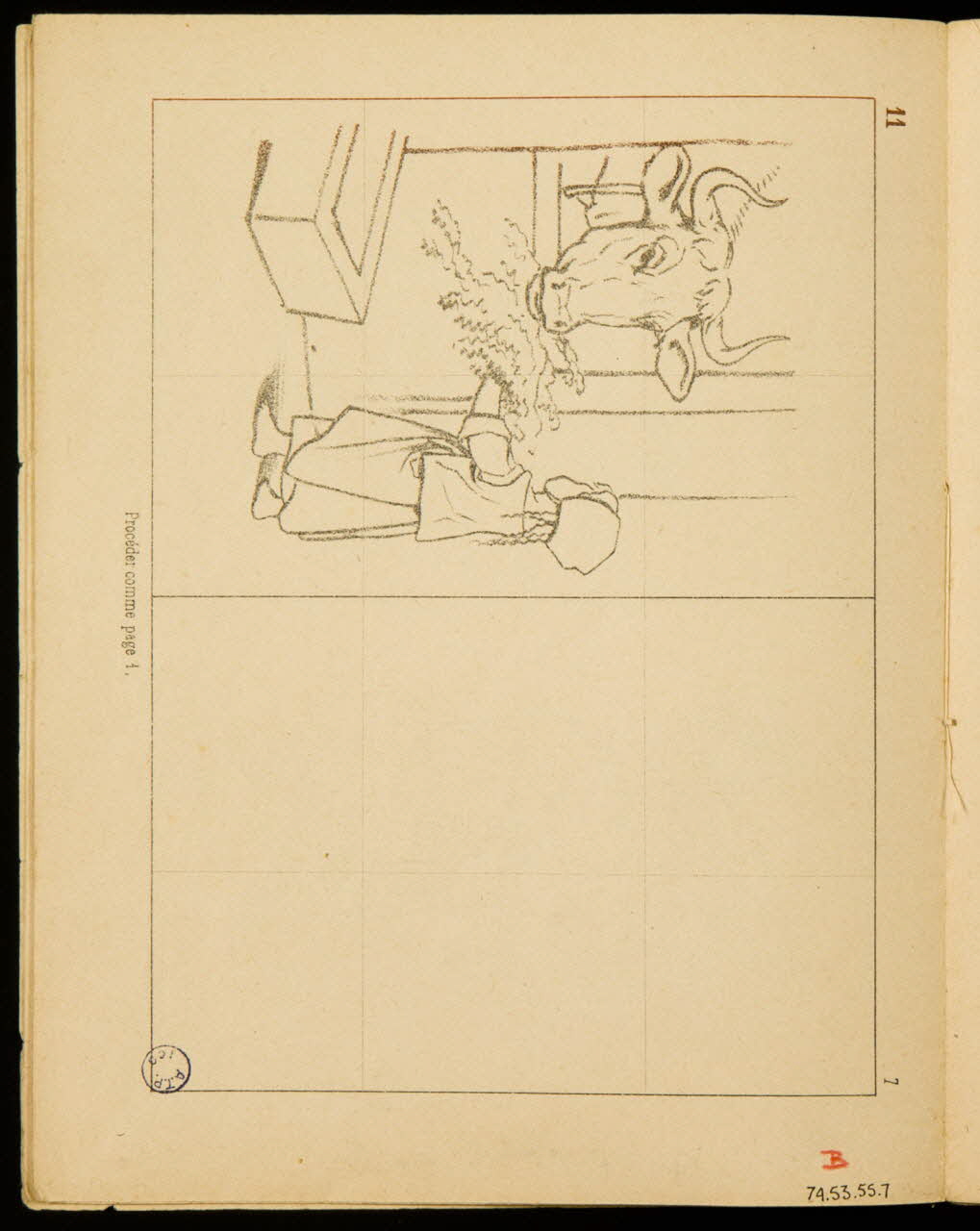 album Esquisse de fillette nourrissant une vache 1974.53.55.7 Photo Mucem