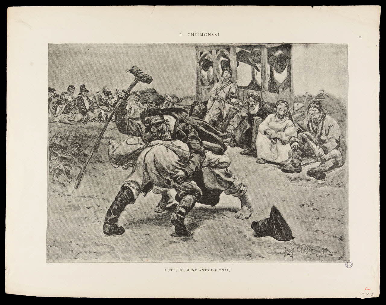 estampe LUTTE DE MENDIANTS POLONAIS 1974.55.19 Photo Mucem