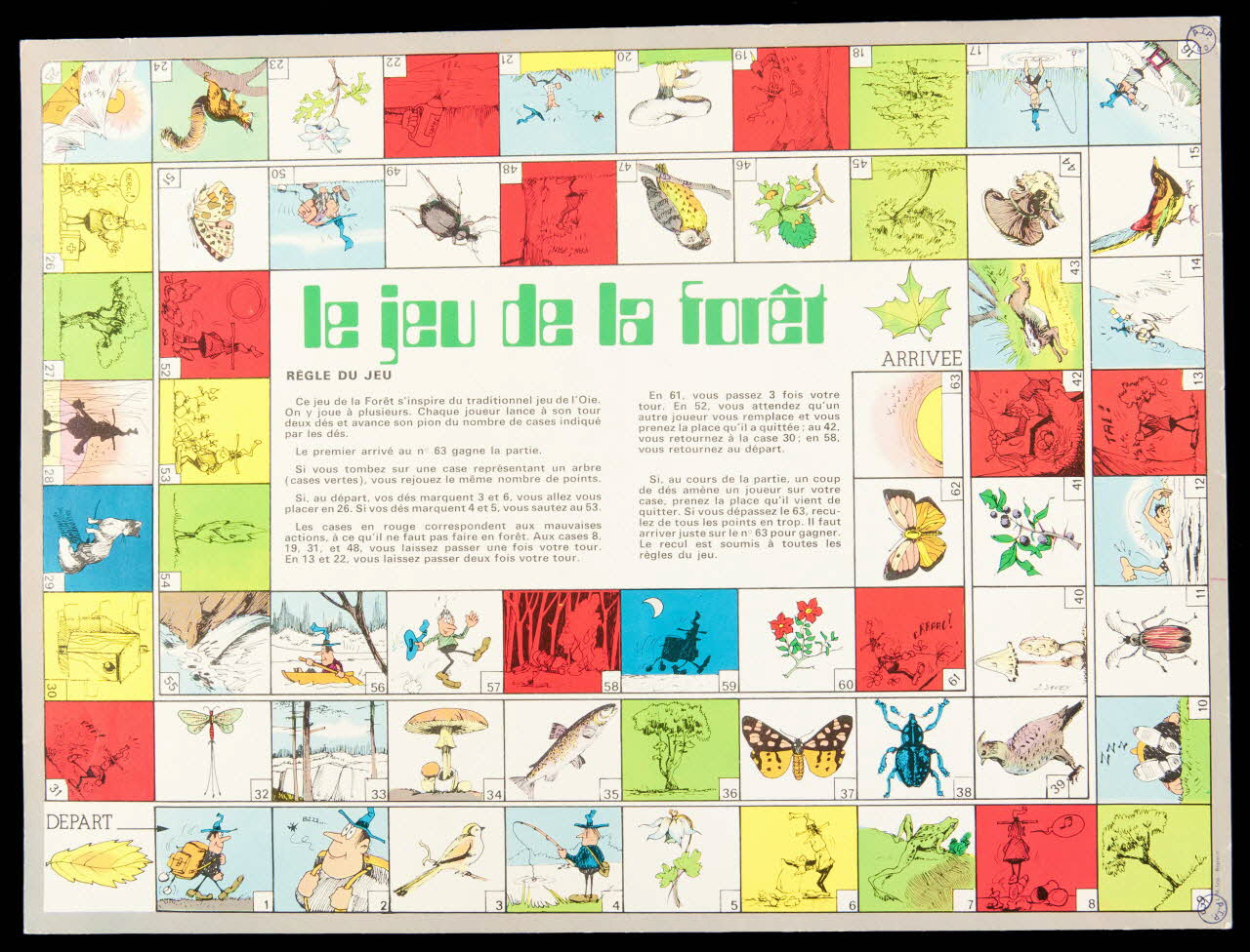 jeu de l'oie Le jeu de la forêt 1974.58.2 Photo Mucem