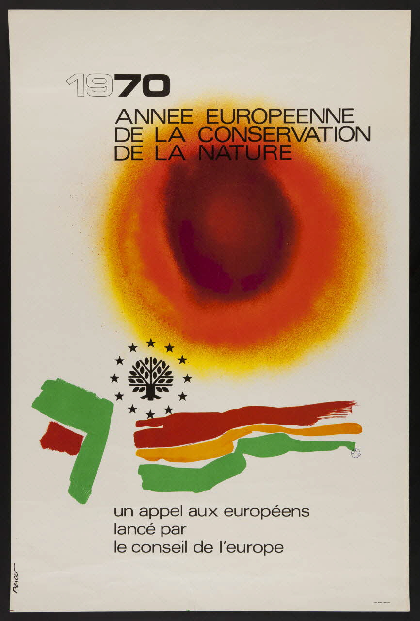 Percer ; Michel estampe 1970  ANNEE EUROPEENNE  DE LA CONSERVATION  DE LA NATURE Alsace, France 1970 1974.58.4 Photo Mucem