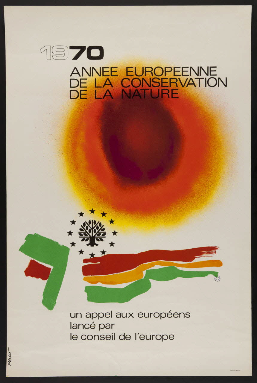 Percer ; Michel estampe 1970  ANNEE EUROPEENNE  DE LA CONSERVATION  DE LA NATURE Alsace, France 1970 1974.58.5 Photo Mucem