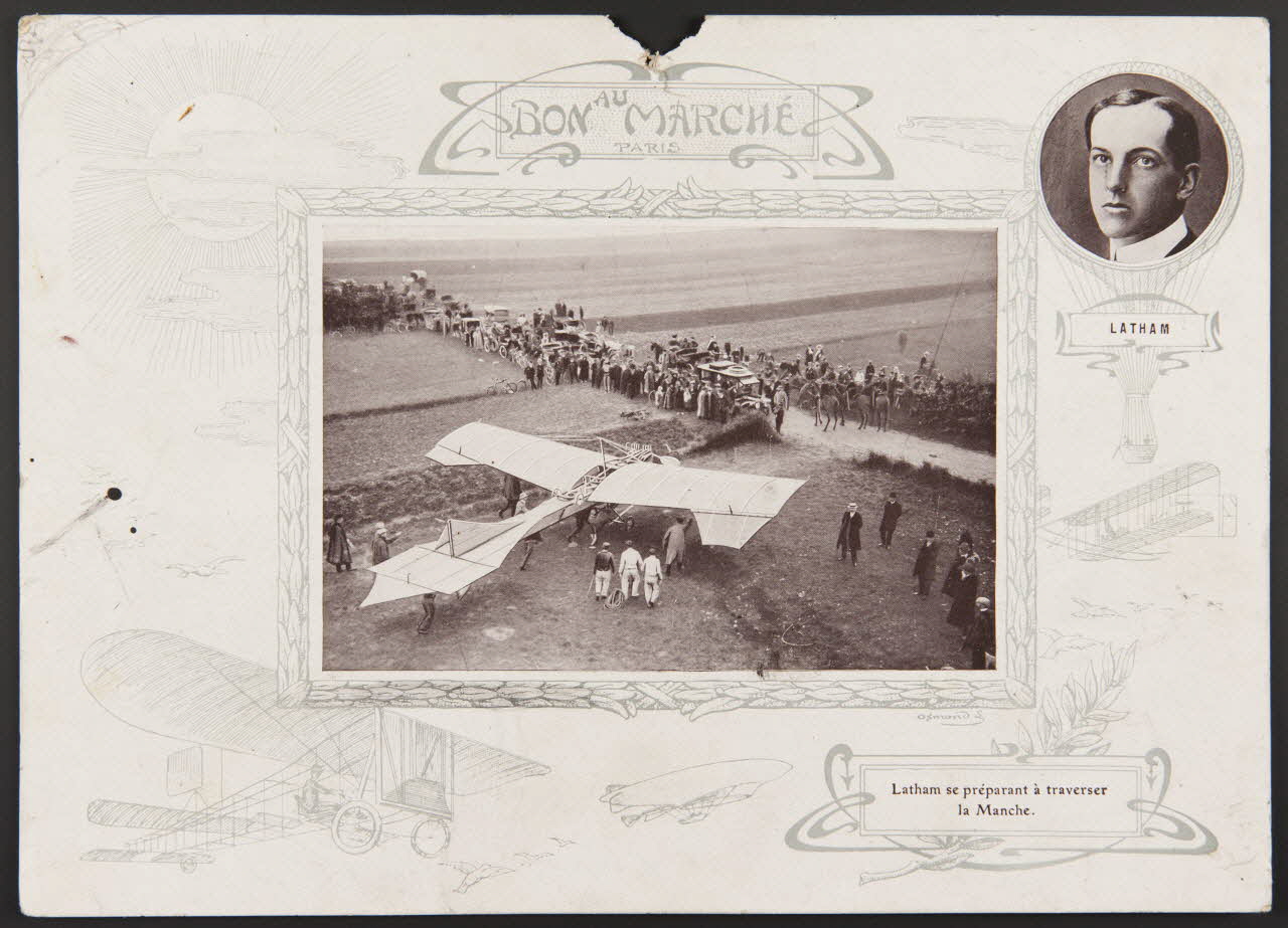 estampe Latham se préparant à traverser  la Manche. 1974.50.560 Photo Mucem