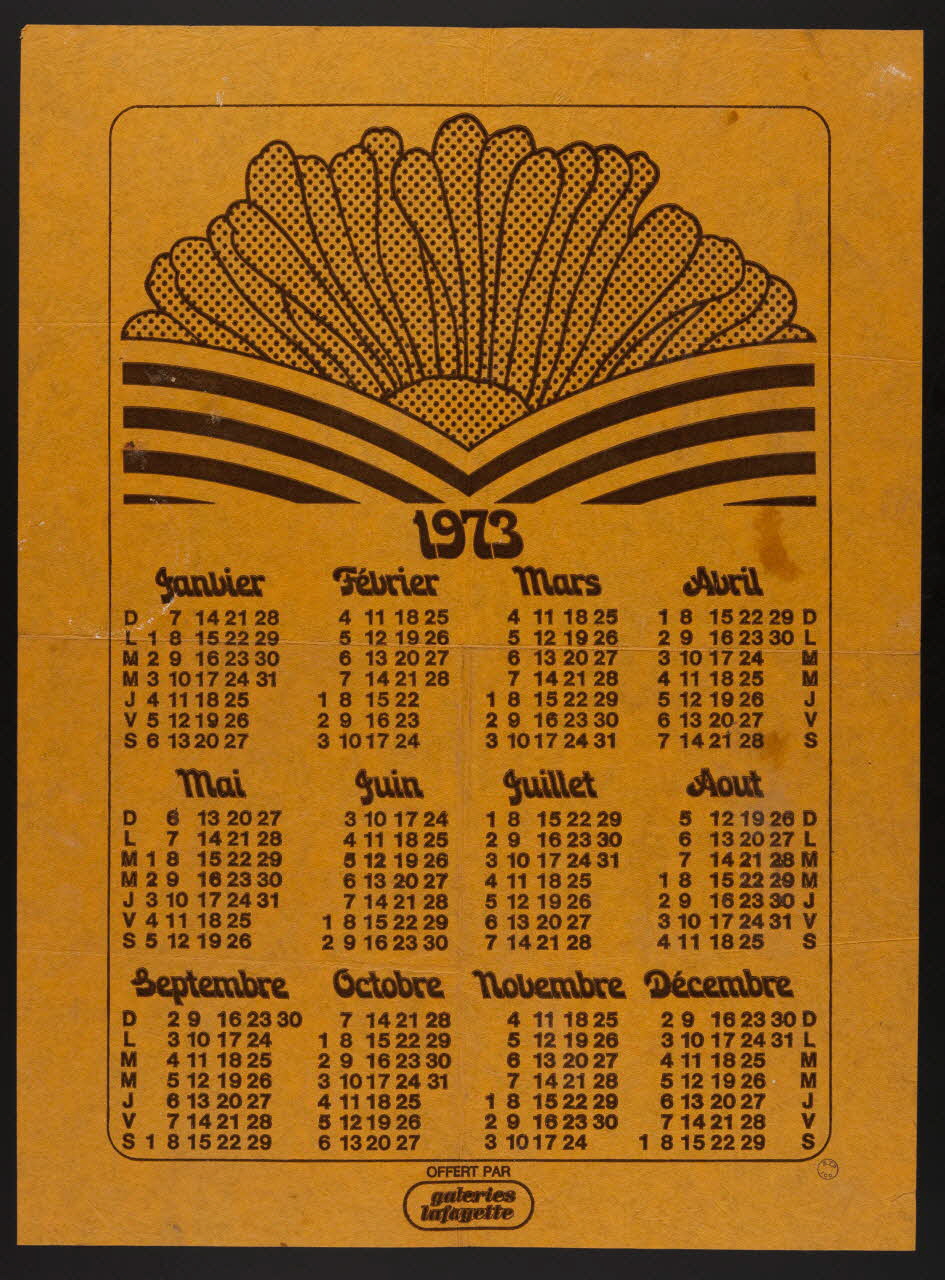 estampe Calendrier de 1973 1974.65.20 Photo Mucem