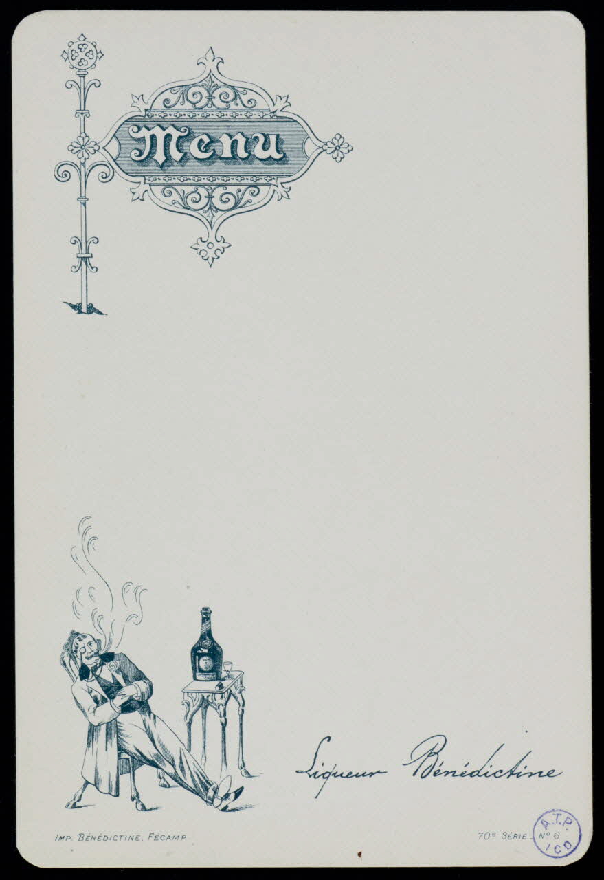 estampe Menu  Liqueur Bénédictine 1974.65.28 Photo Mucem