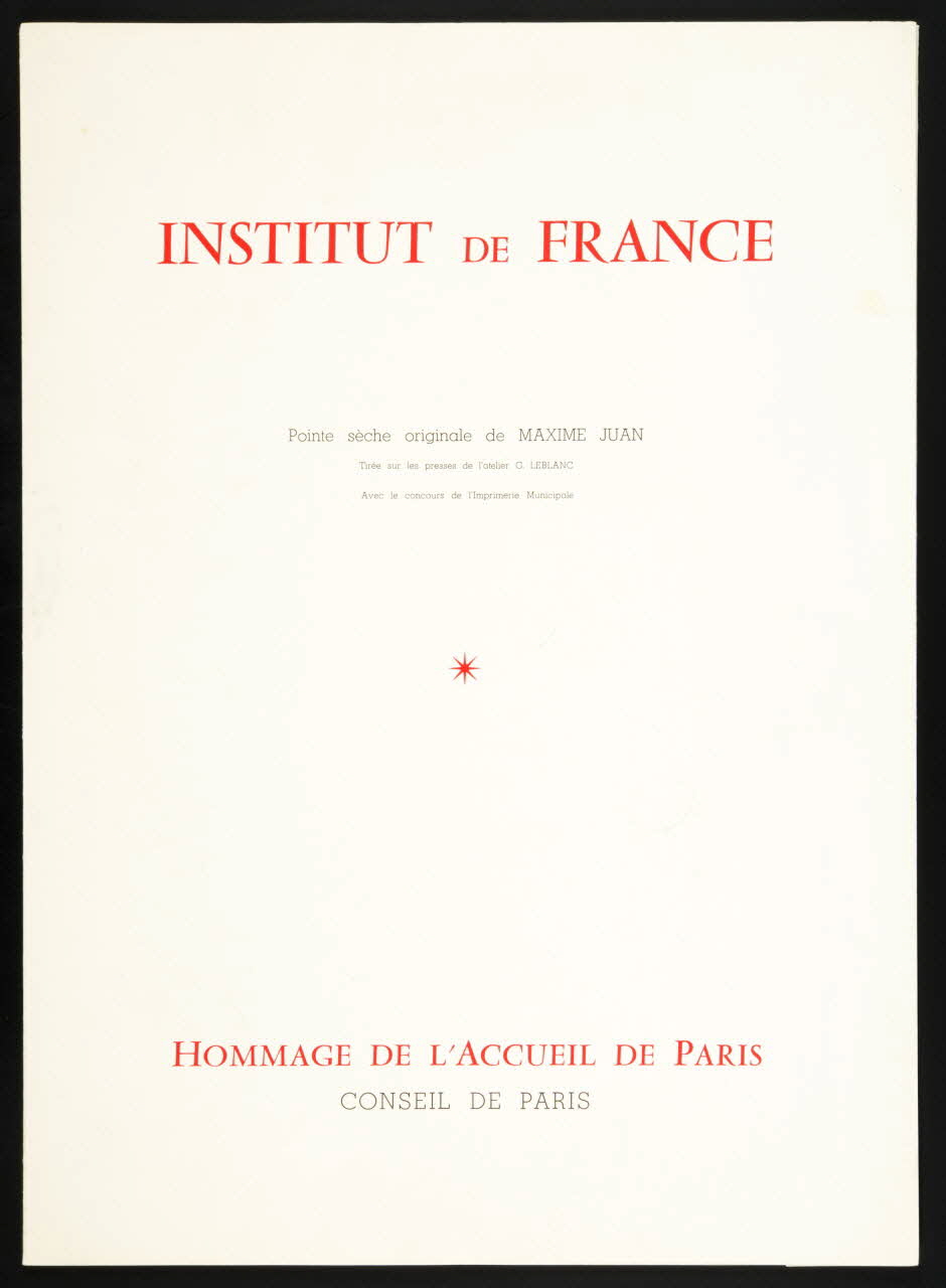 estampe INSTITUT DE FRANCE 1974.65.4 Photo Mucem