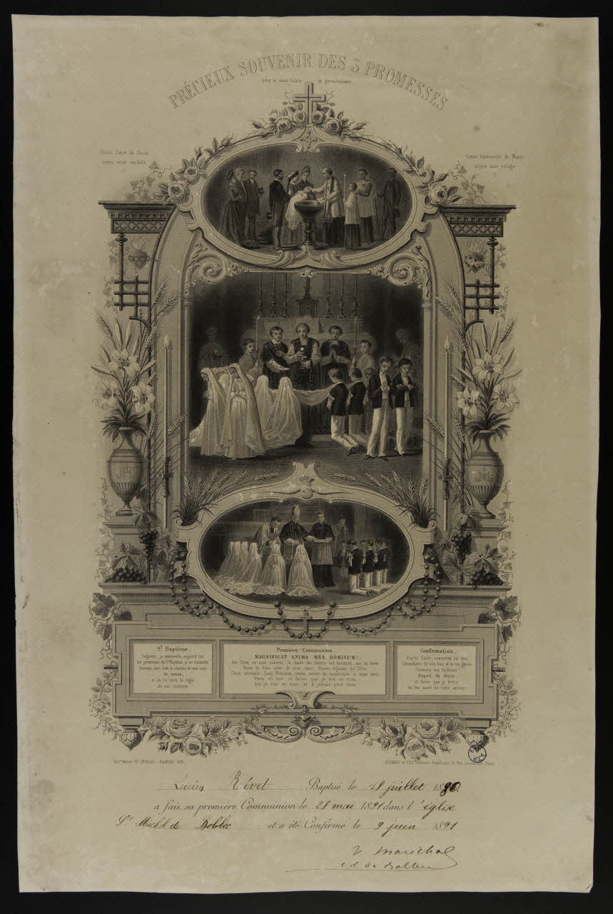 estampe PRECIEUX SOUVENIR DES 3 PROMESSES 1974.72.16 Photo Mucem