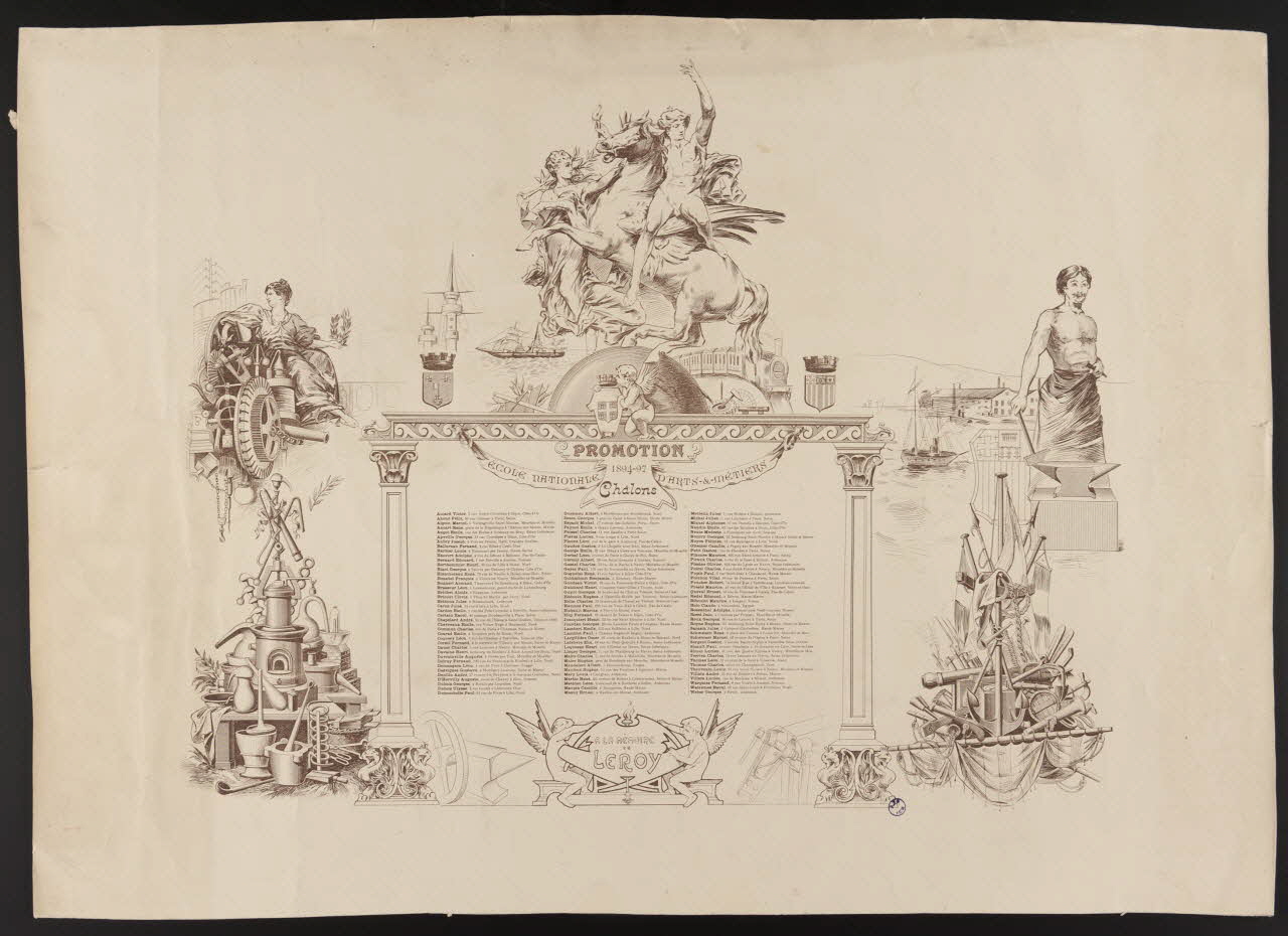 estampe PROMOTION  1894-97  ECOLE NATIONALE D'ARTS-&-METIERS  Châlons 1974.72.18 Photo Mucem