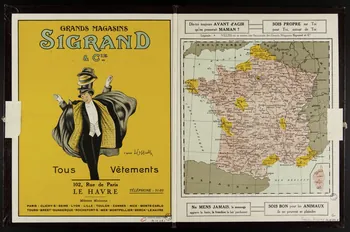 estampe VILLES où se trouve une Succursale des Grands Magasins Sigrand et Cie 1974.72.22.2 Photo Mucem