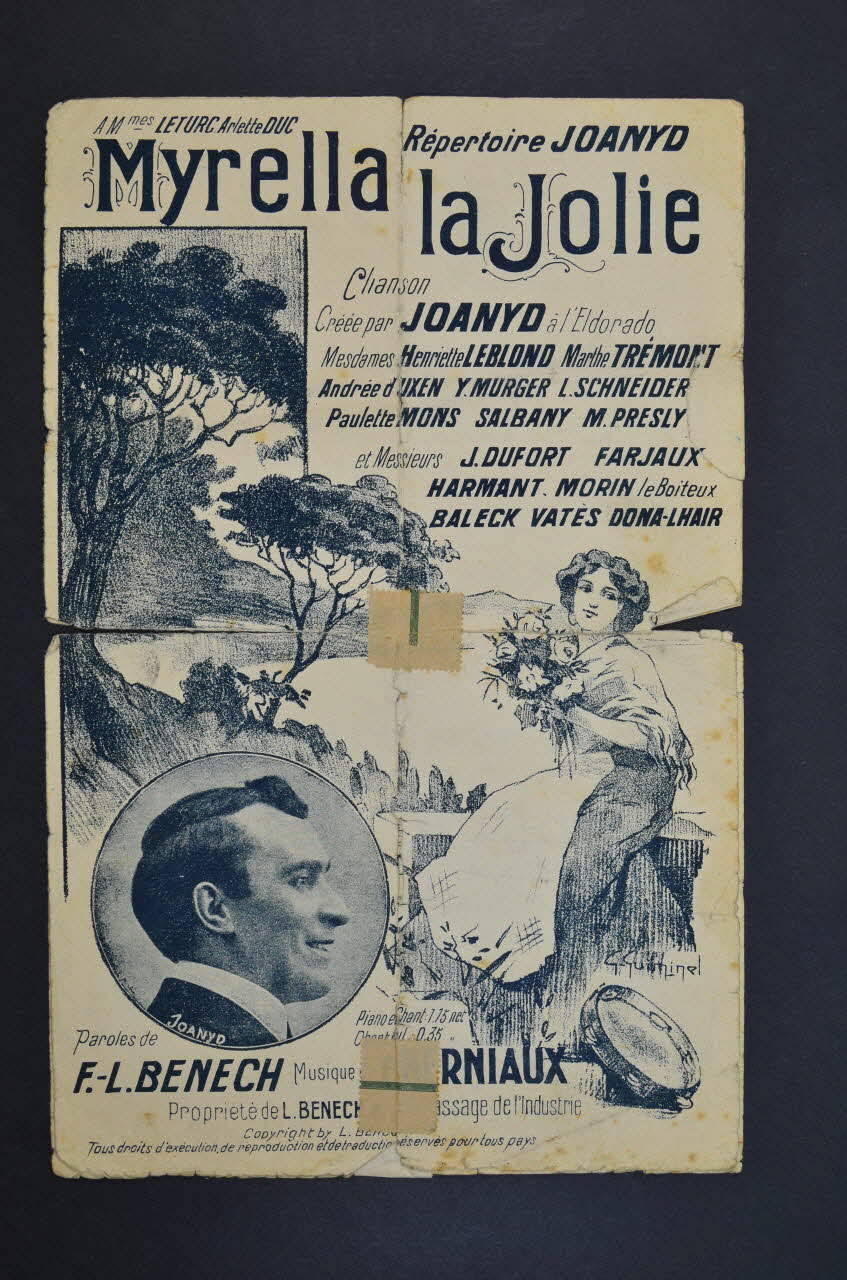 Désiré Berniaux ; Ferdinand Louis Bénech ; Joanyd partition de musique petit format 1909 1965.149.28 Photo Mucem