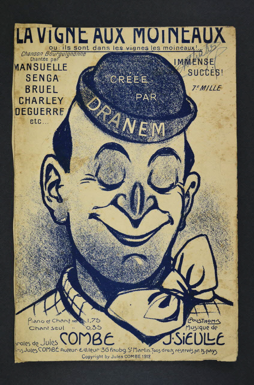 Jules Combe ; J. Sieulle ; Dranem chanson petit format Île-de-France, France 1912 1966.139.4 Photo Mucem