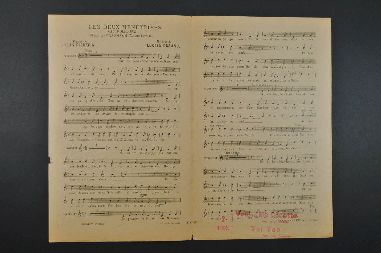 chanson petit format 1966.140.1 Photo Mucem