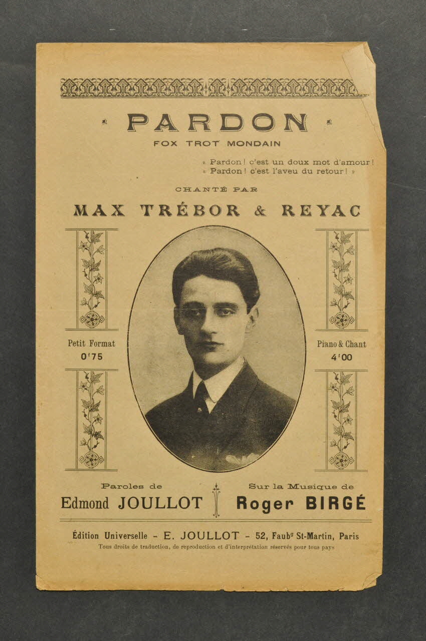 Edmond Joullot ; Roger Birgé ; Max Trebor ; Reyac ; Eugène Joullot chanson petit format Île-de-France, France 1925 1966.141.11 Photo Mucem
