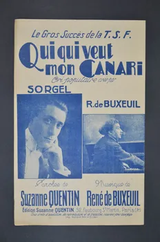 Suzanne Quentin ; René De Buxeuil ; Sorgel chanson petit format Île-de-France, France 1929 1966.141.13  Photo Mucem
