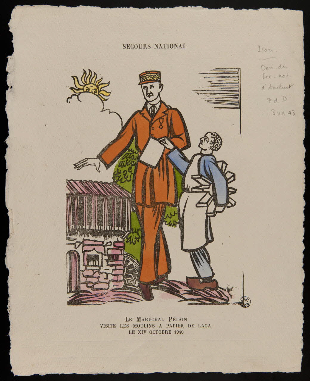 album SECOURS NATIONAL  LE MARECHAL PETAIN  VISITE LES MOULINS A PAPIER DE LAGA  LE XIV OCTOBRE 1940 Ambert 1935-1945 1943.4.1 Photo Mucem