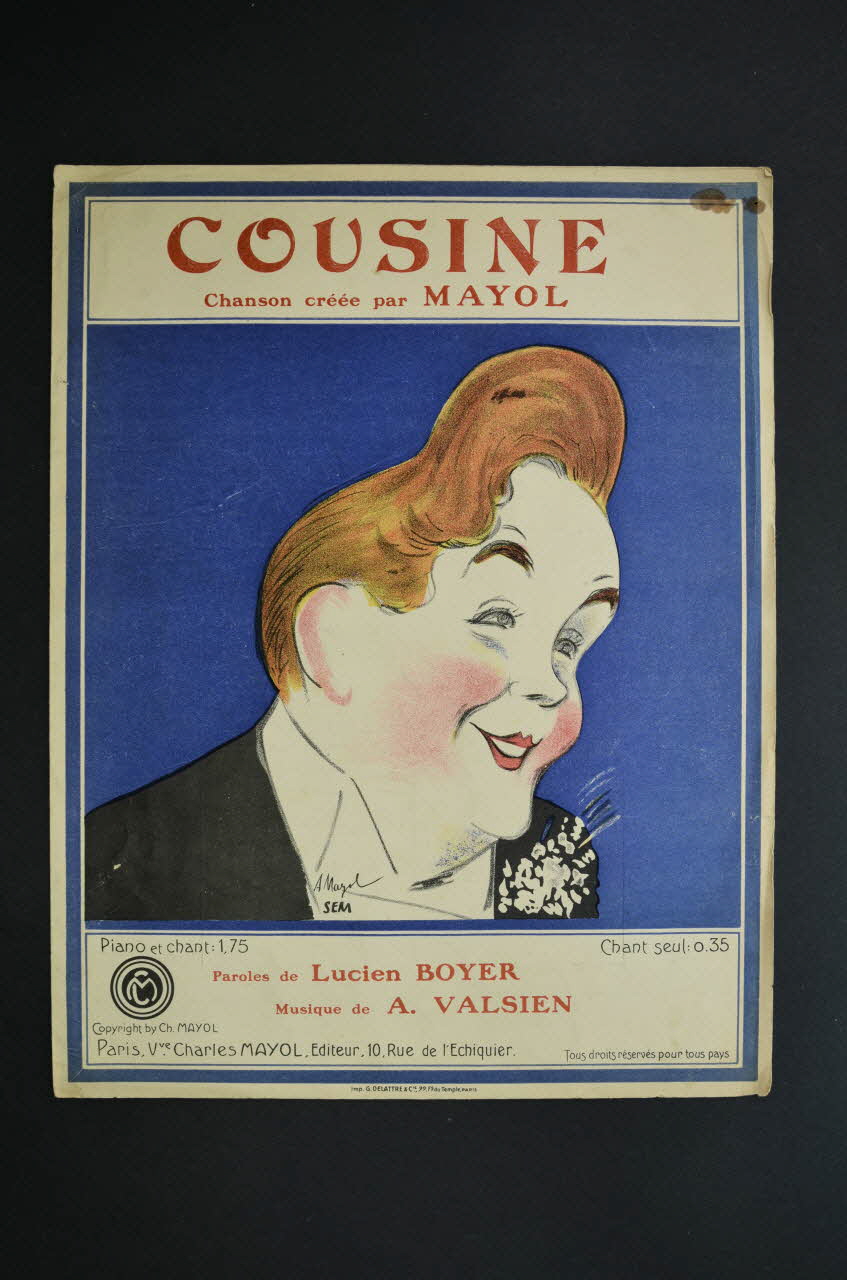 Lucien Boyer ; Albert Valsien ; Félix Mayol ; Mayol chanson petit format Île-de-France, France 1911 1966.141.32 Photo Mucem