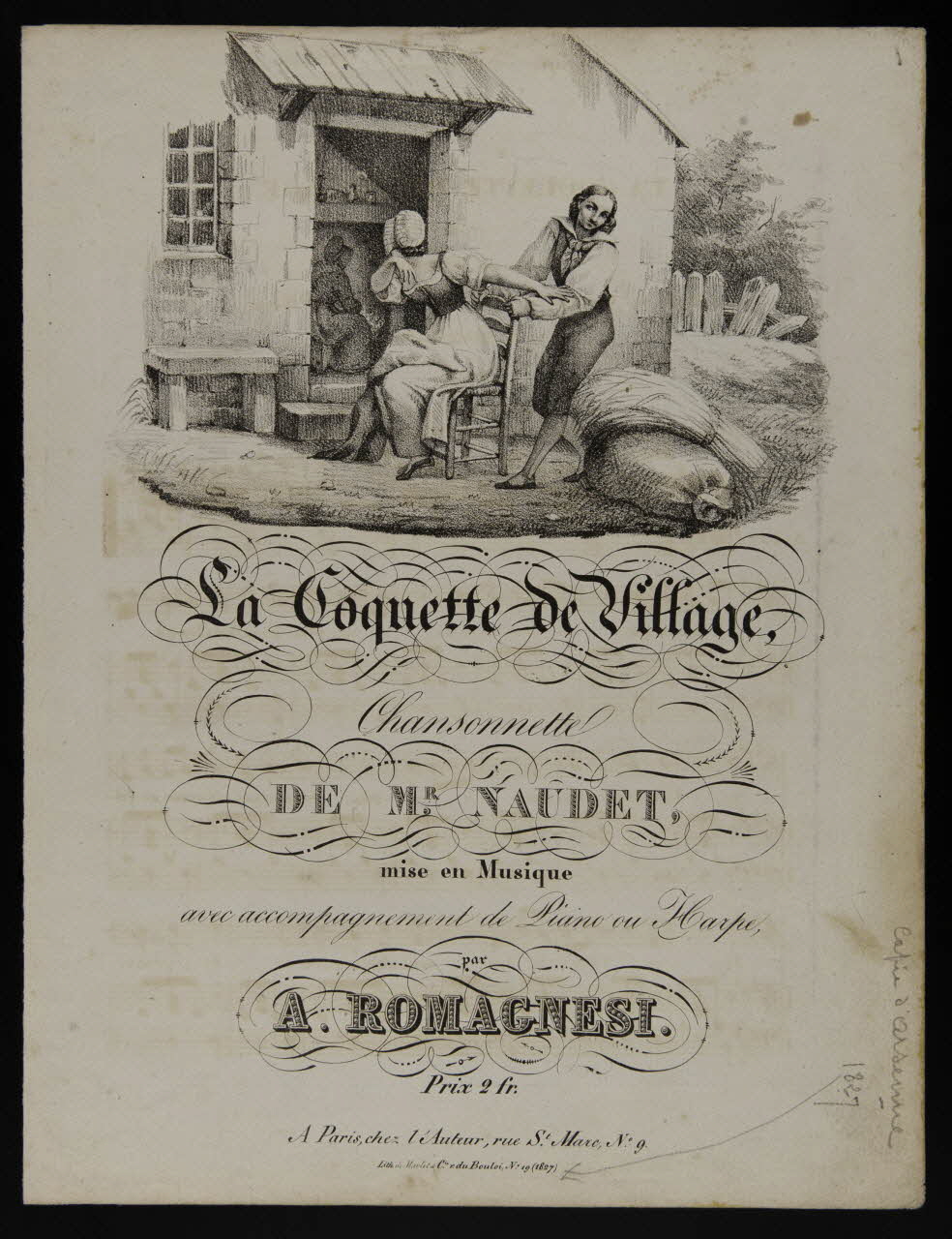 estampe La Coquette de Village,  Chansonnette 1968.101.143 Photo Mucem