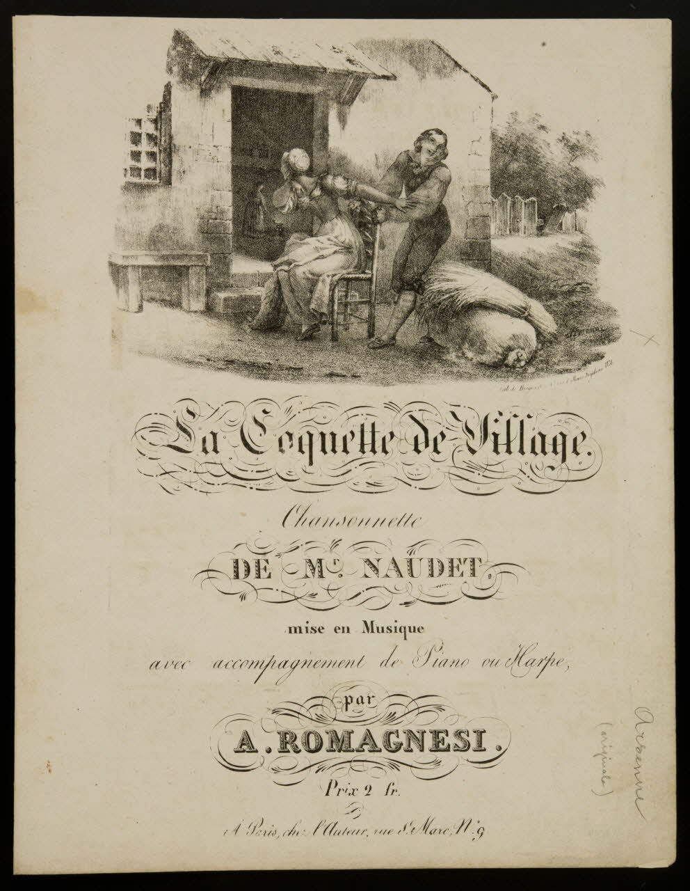 estampe La Coquette de Village.  Chansonnette 1968.101.144 Photo Mucem