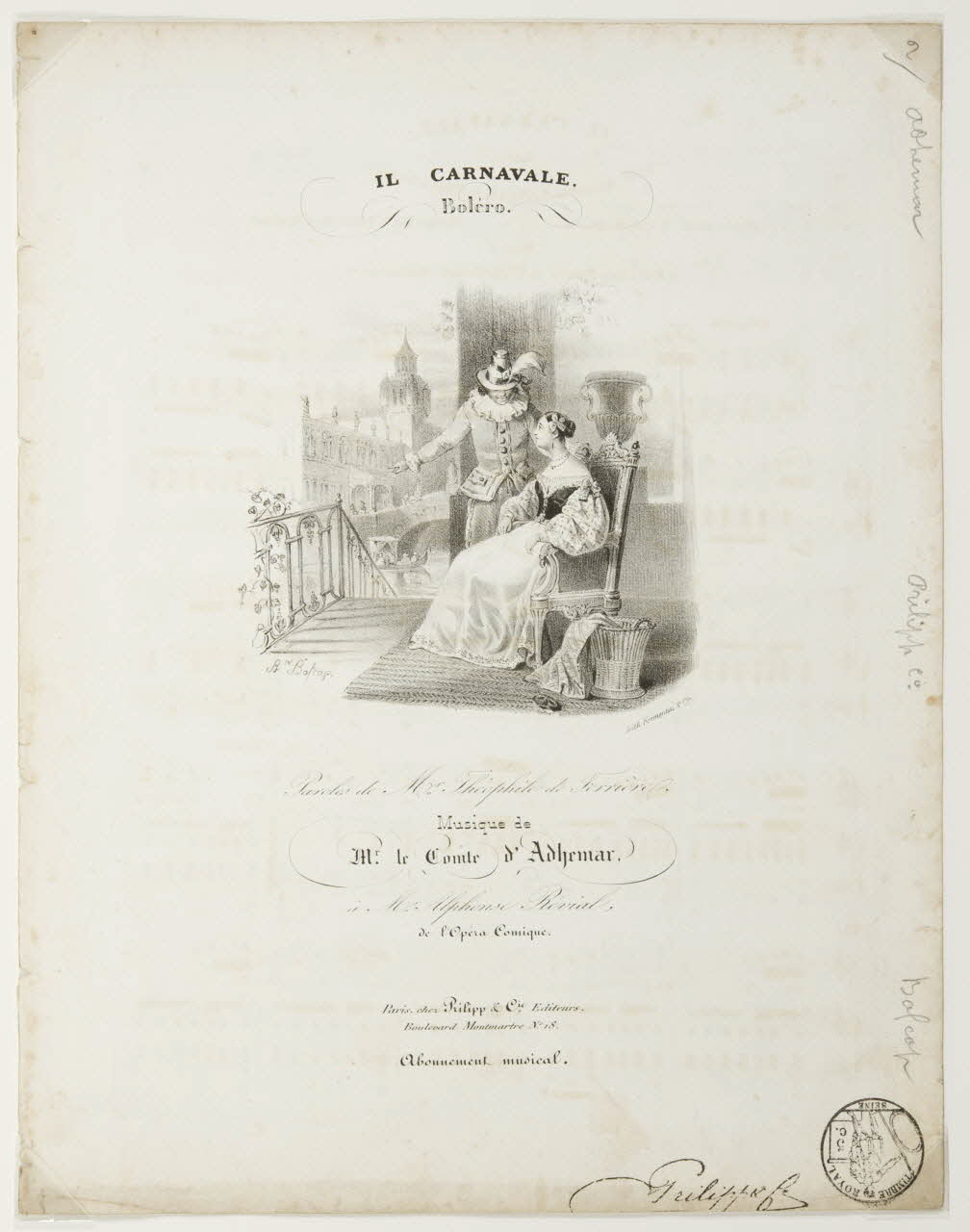 estampe IL CARNAVALE.  Boléro. 1968.101.161 Photo Mucem