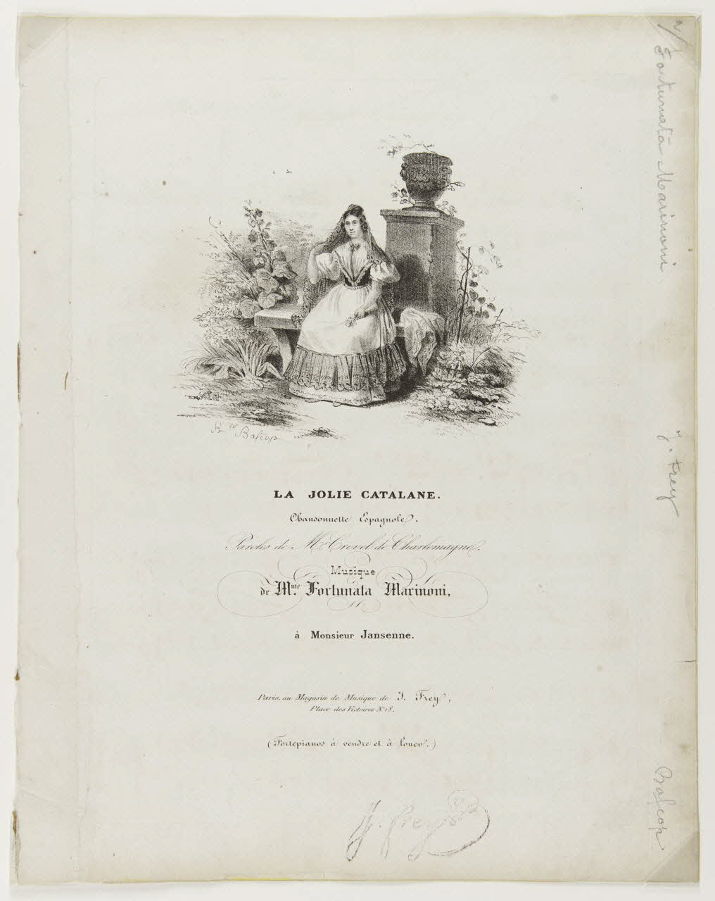 estampe LA JOLIE CATALANE.  Chansonnette Espagnole. 1968.101.168 Photo Mucem