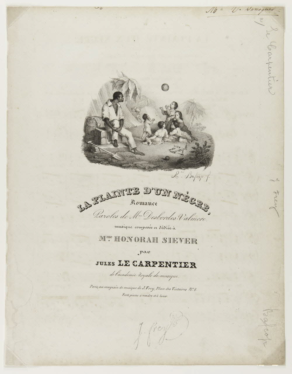 estampe LA PLAINTE D'UN NEGRE.  Romance 1968.101.172 Photo Mucem