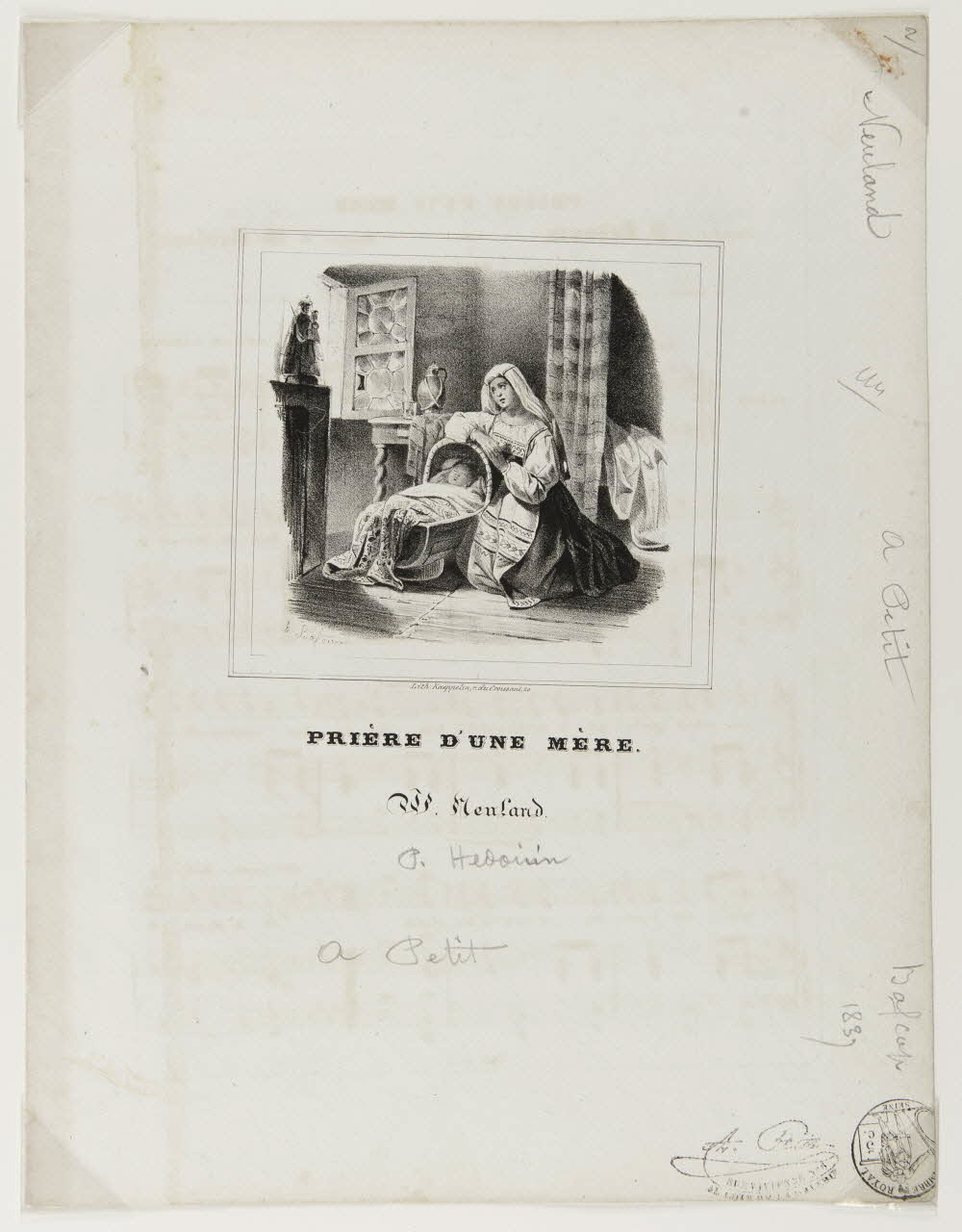 estampe PRIERE D'UNE MERE. 1968.101.195 Photo Mucem