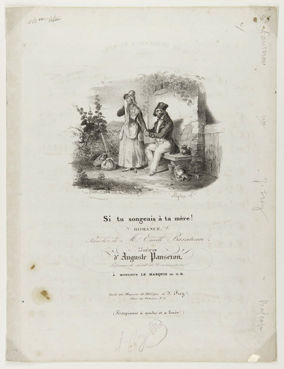 estampe Si tu songeais à ta mère !  ROMANCE. 1968.101.199 Photo Mucem