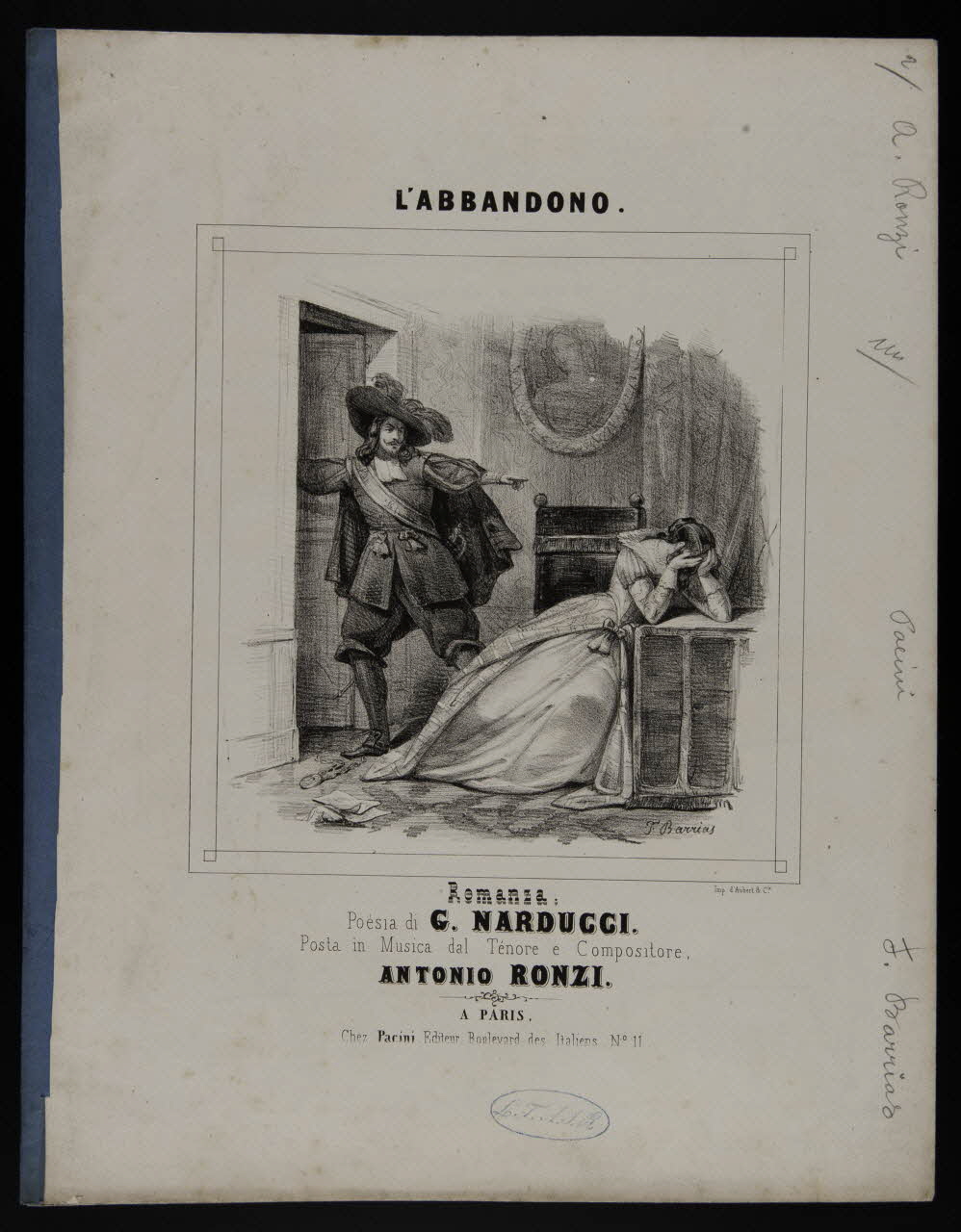 estampe L'ABBANDONO.  Romanza. 1968.101.201 Photo Mucem