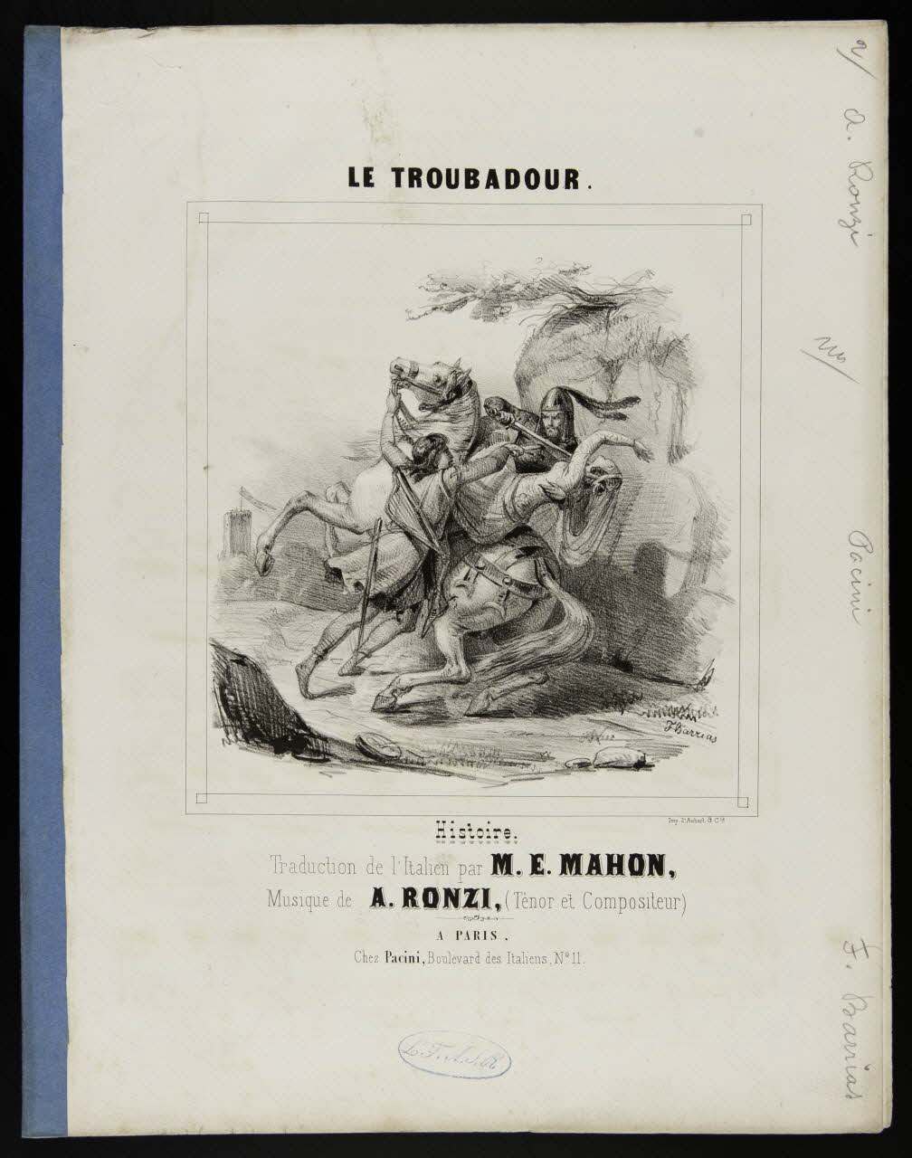estampe LE TROUBADOUR.  Histoire. 1968.101.210 Photo Mucem