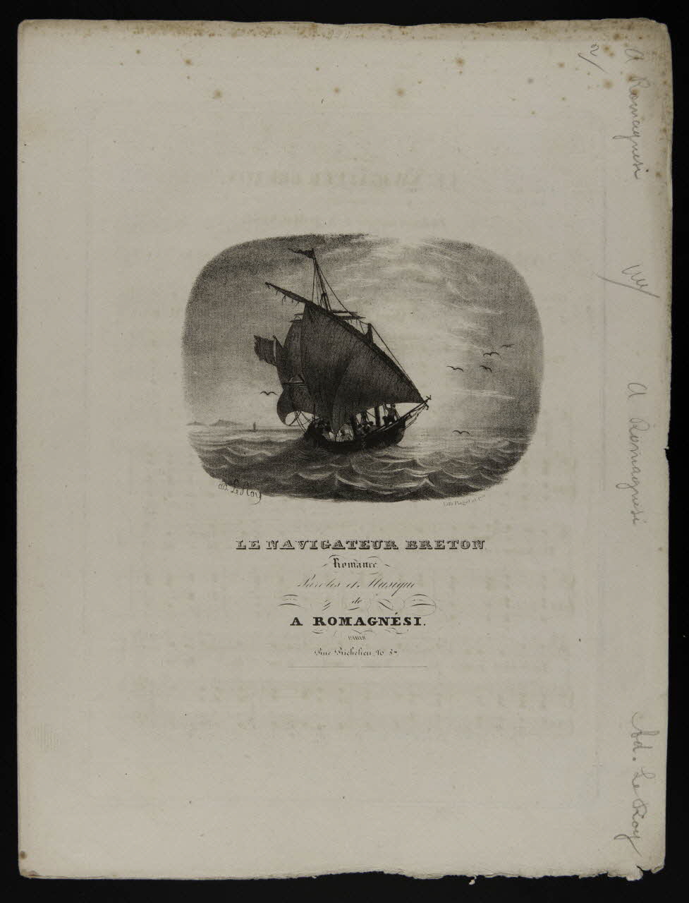 estampe LE NAVIGATEUR BRETON.  Romance. 1968.101.224 Photo Mucem