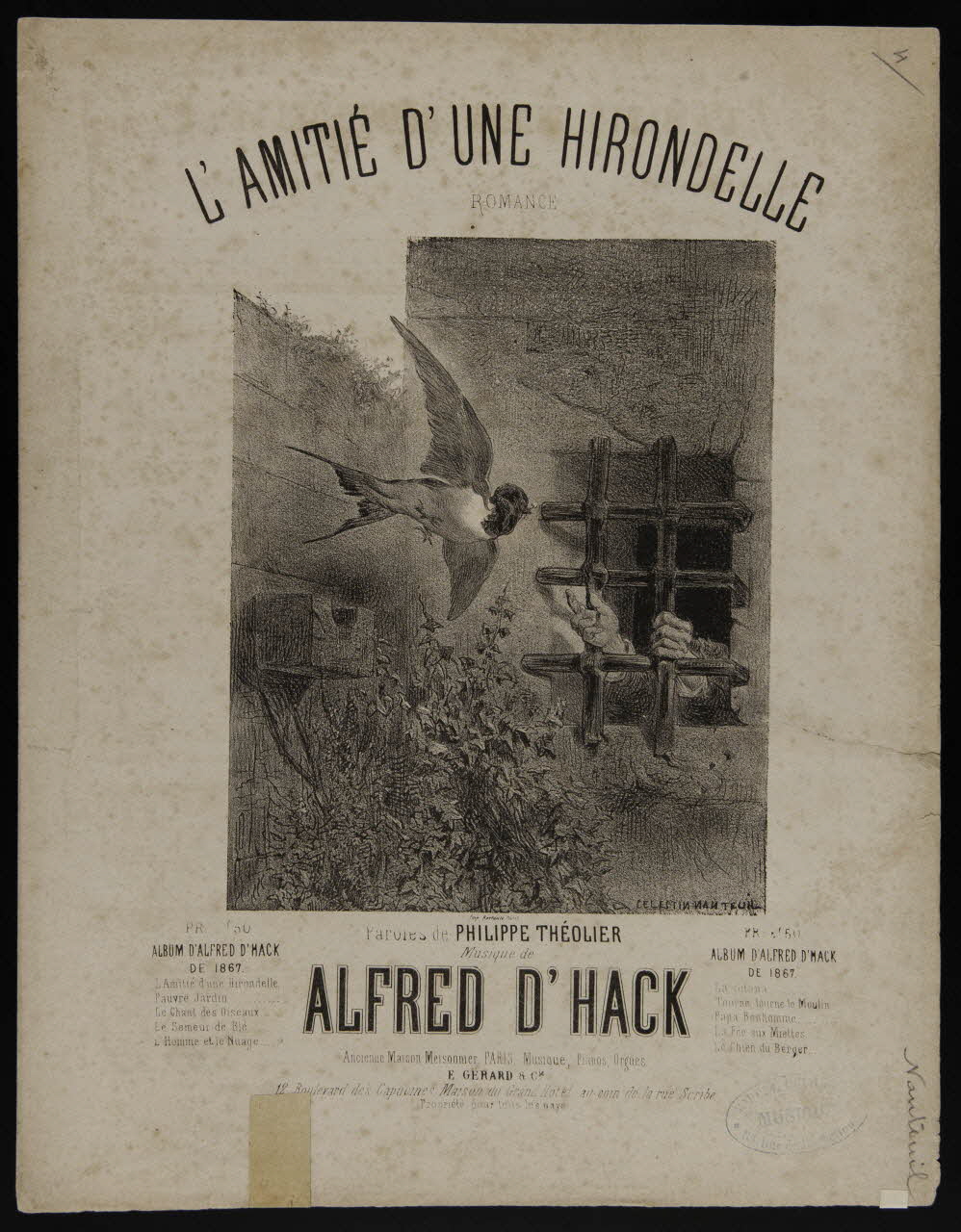 estampe L'AMITIE D'UNE HIRONDELLE 1968.101.227 Photo Mucem