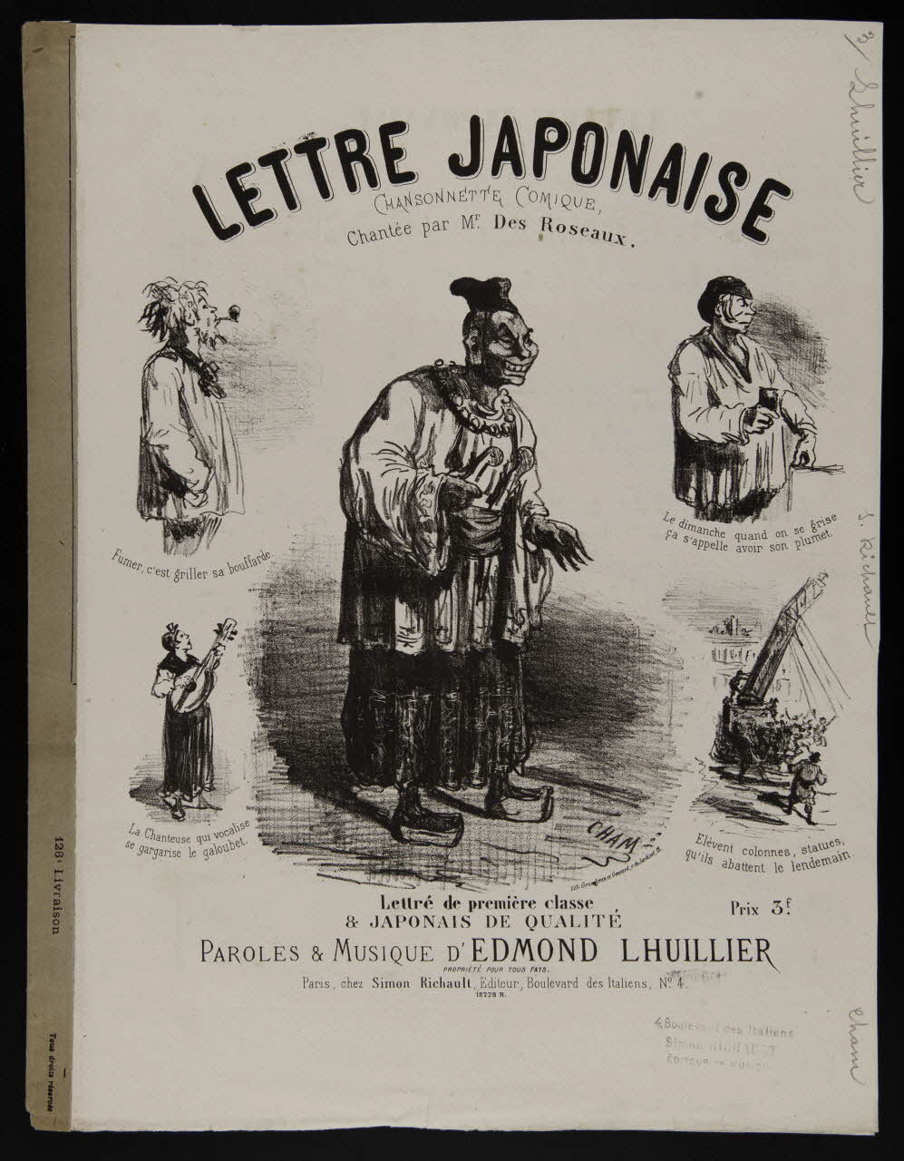 estampe LETTRE JAPONAISE  CHANSONNETTE COMIQUE 1968.101.268 Photo Mucem