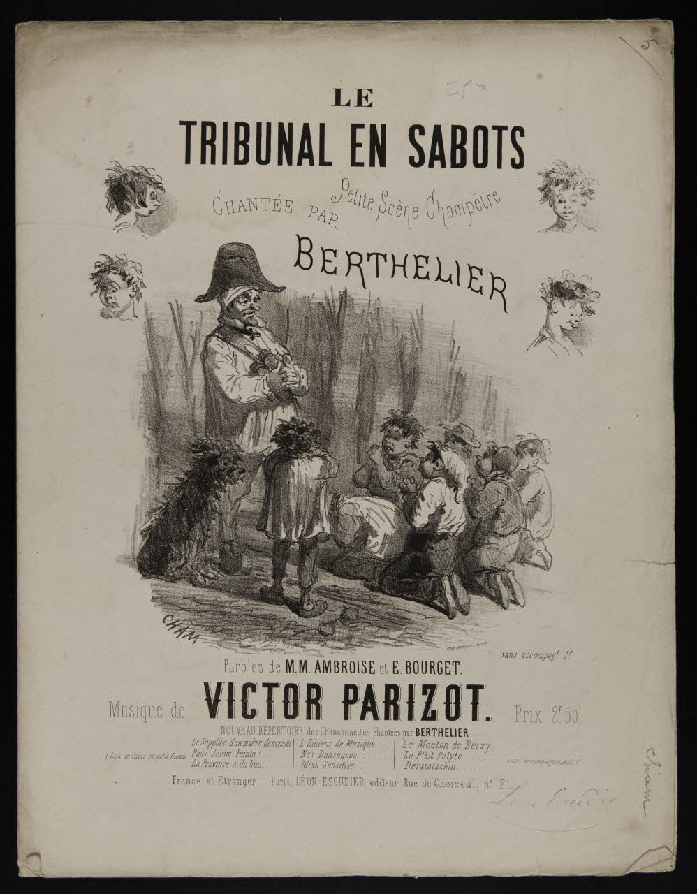 estampe LE  TRIBUNAL EN SABOTS  Petite Scène Champêtre 1968.101.271 Photo Mucem