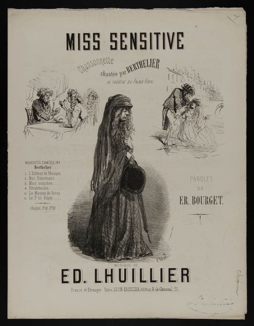 estampe MISS SENSITIVE  Chansonnette 1968.101.273 Photo Mucem