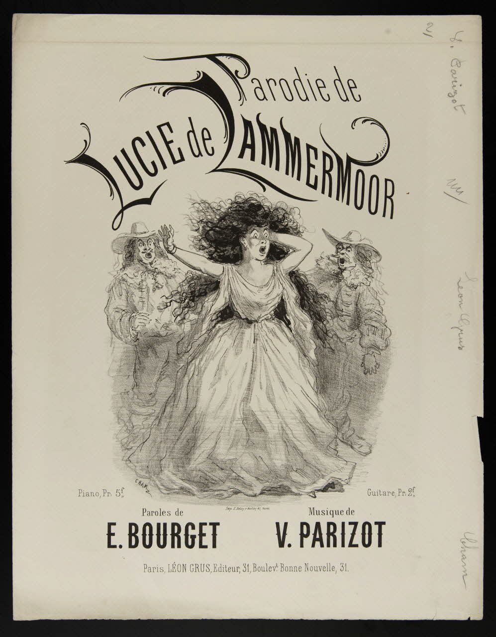 estampe Parodie de  LUCIE de LAMMERMOOR 1968.101.278 Photo Mucem