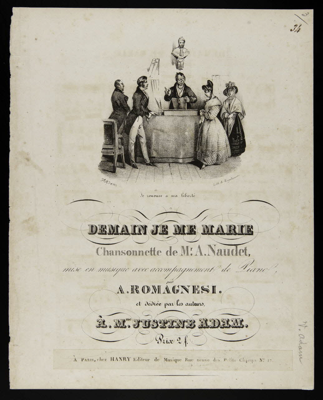 estampe DEMAIN JE ME MARIE 1968.101.28 Photo Mucem