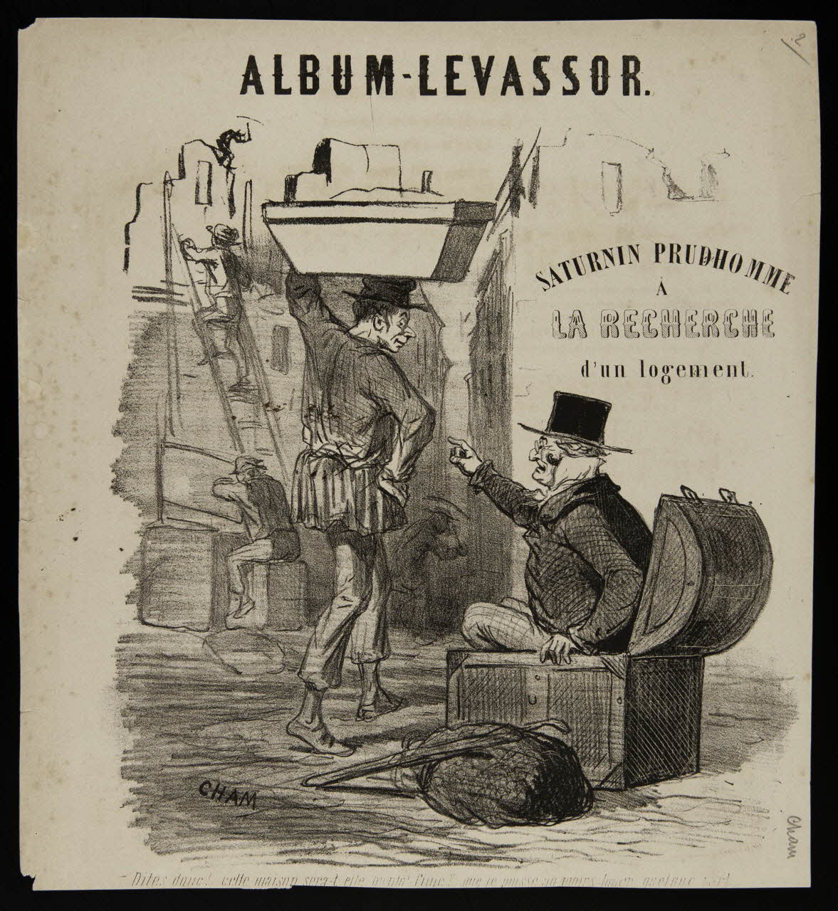 estampe SATURNIN PRUDHOMME  A  LA RECHERCHE  d'un logement. 1968.101.289 Photo Mucem