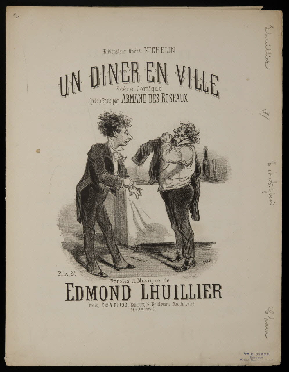 estampe UN DINER EN VILLE 1968.101.292 Photo Mucem