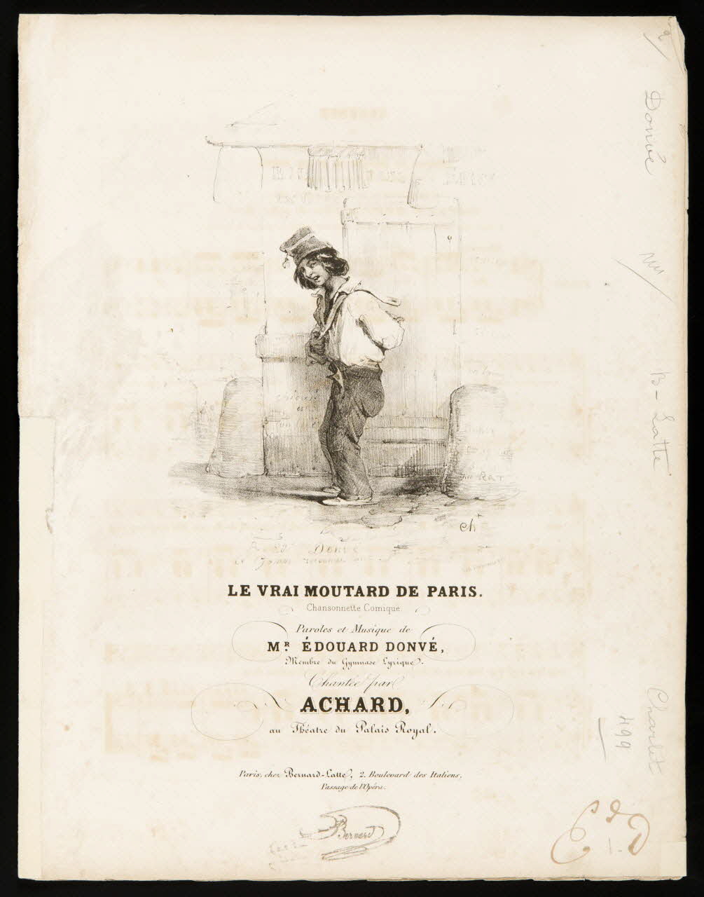 estampe LE VRAI MOUTARD DE PARIS.  Chansonnette Comique. 1968.101.340 Photo Mucem